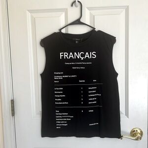 New F21 Sleeveless Francais Tee